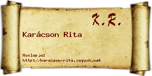 Karácson Rita névjegykártya